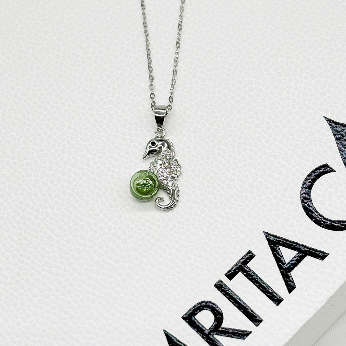 Sterling Silver Sea Horse Aroma Necklace - Lime | Energy & Healing | Diffuse on the go
