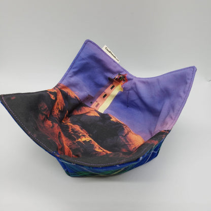 100% Cotton Microwavable Bowl Cozy - Peggys Cove Violet Sky