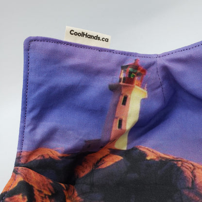 100% Cotton Microwavable Bowl Cozy - Peggys Cove Violet Sky