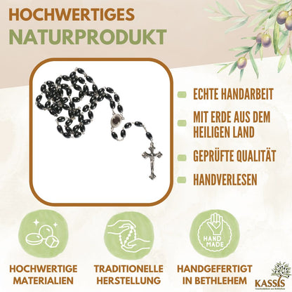 Rosary with oval hematite beads